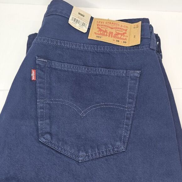 Levi's 501 Original 38x30 Jeans / Sits At Waist/Straight Leg - Ocean Cavern/ New - Picture 3 of 8